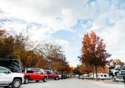 rv park with autumn leaves