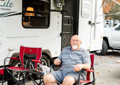 camper at rv campground