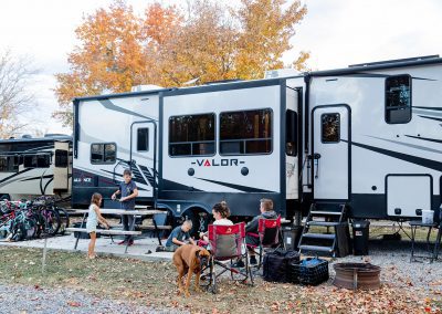 family at their campsite